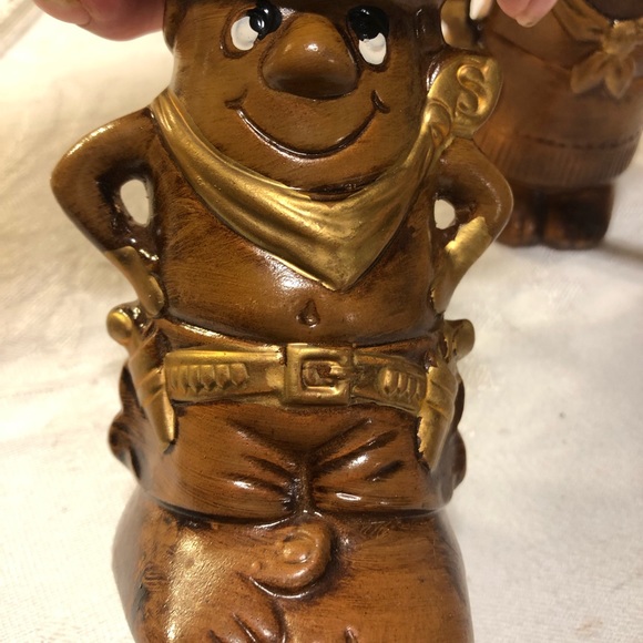 Cowboy Cowgirl Salt Pepper Shakers Treasure Craft Vintage 5" Vintage Western - Picture 8 of 8